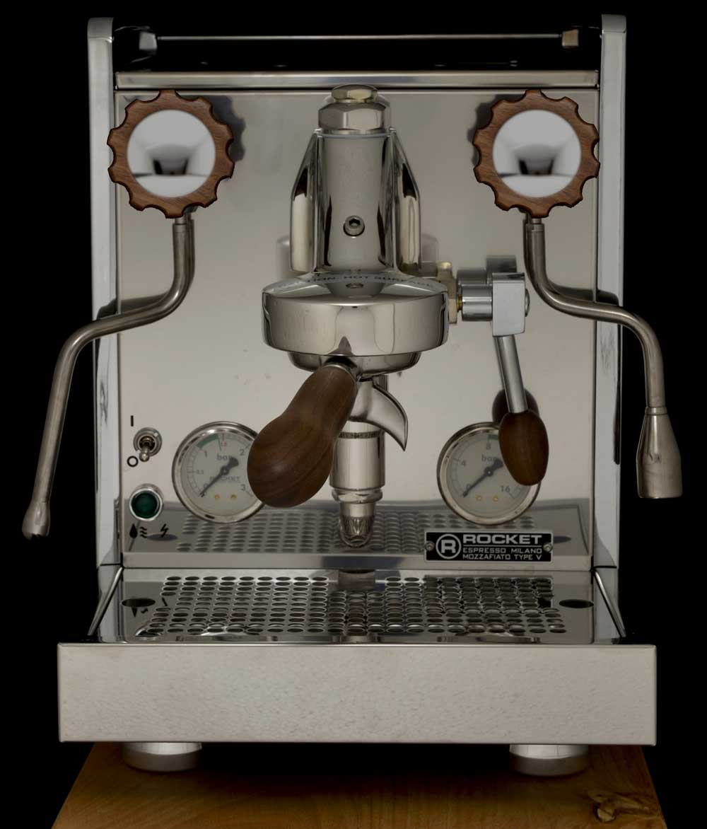 Siebträgermaschine Holzumbau Drehrad Set Nussbaum – Bild 2